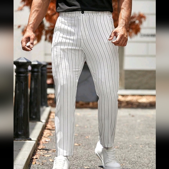 Men's pin stripe pants white size small - Picture 2 of 5